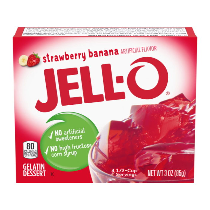 Jell-O Strawberry Banana Gelatin Dessert 85g - Out of Date
